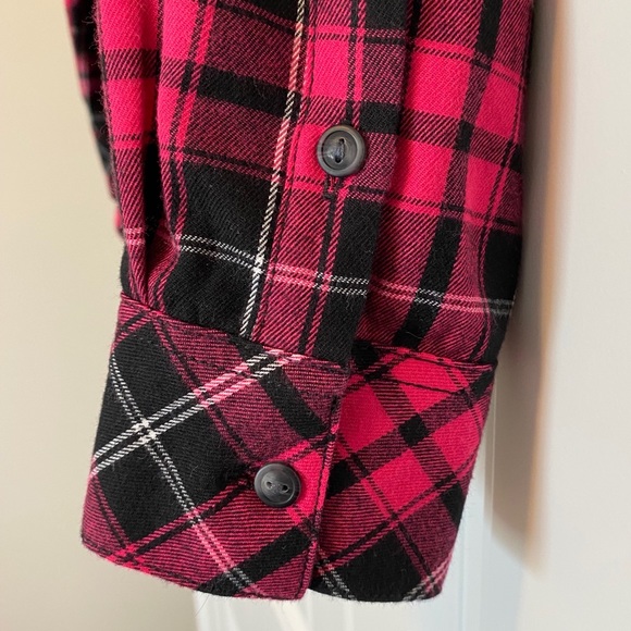 Sanctuary pink & black plaid soft flannel … - Picture 7 of 13